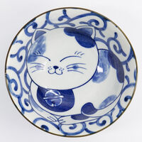 Kawaii Tayo Cat Neko skål 0,5 liter, blå/hvit (33414)