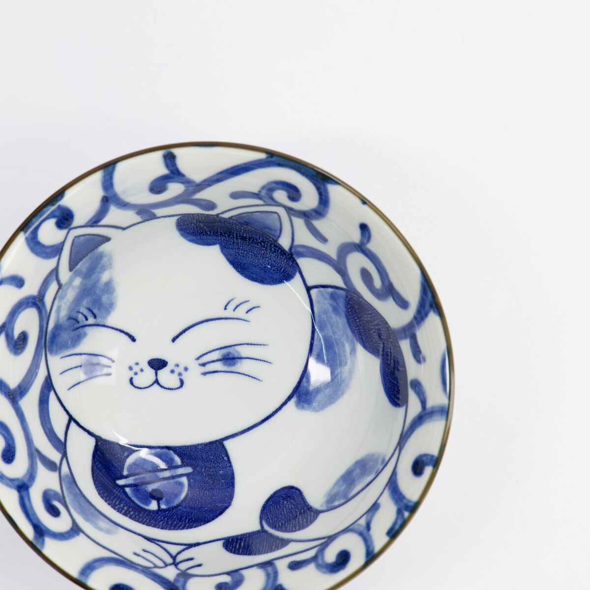 Kawaii Tayo Cat Neko skål 0,5 liter, blå/hvit (33414)