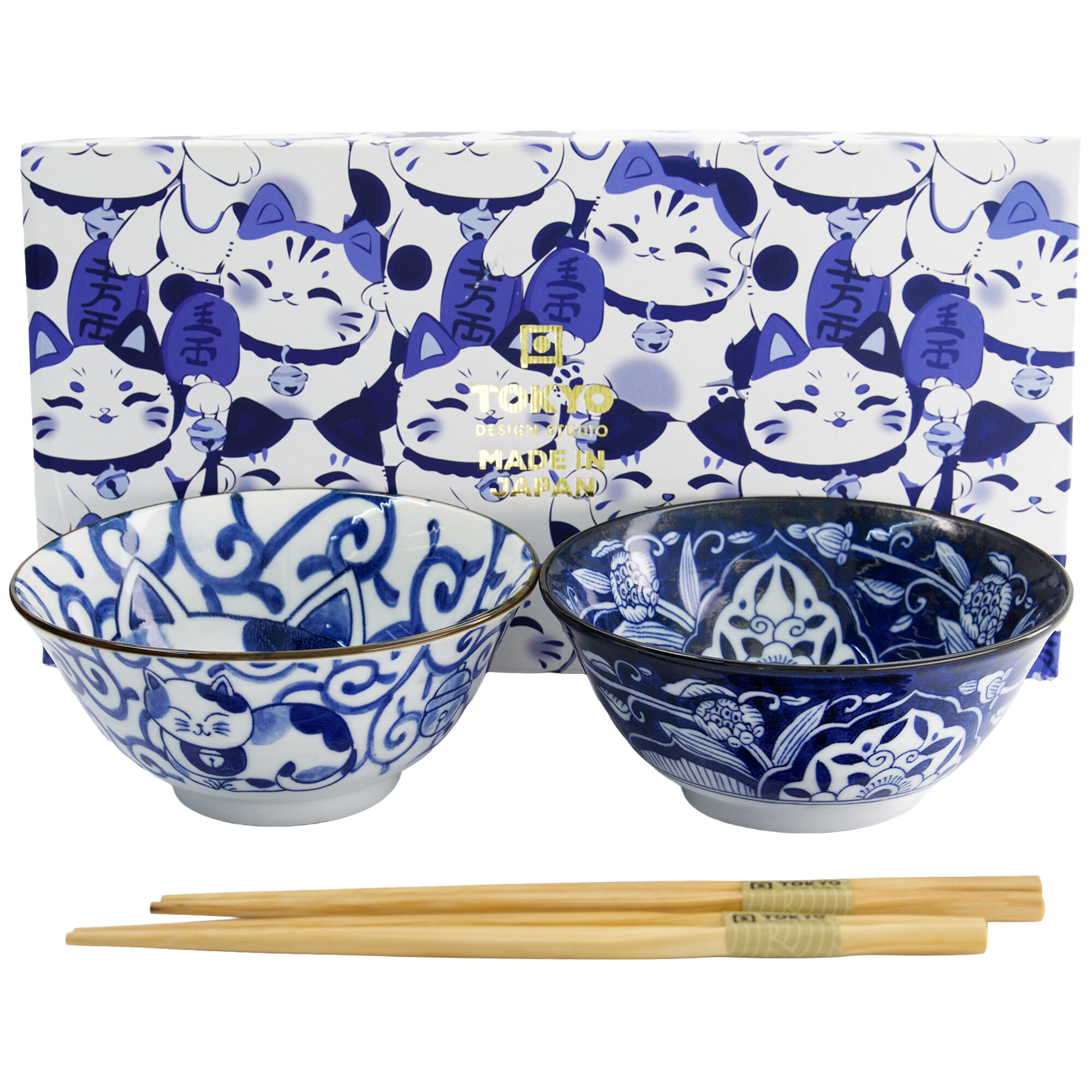 Tokyo design studio Kawaii Cat Tayo sk&aring;ls&aelig;t med spisepinde