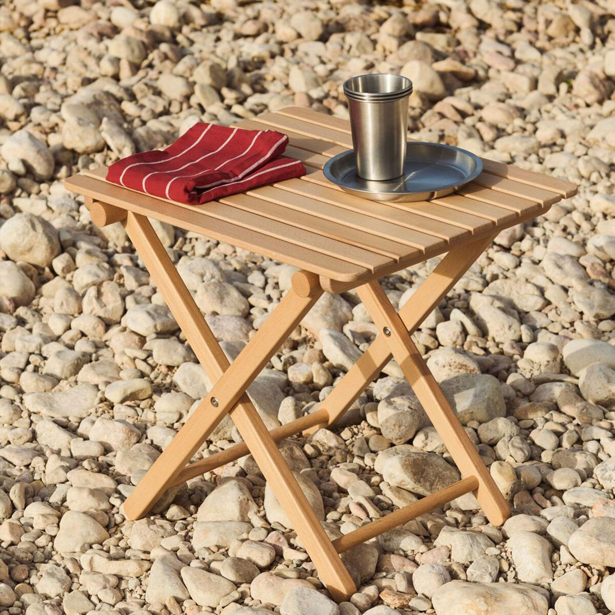 Outdoor Market køkkenhåndklæde 2-pak, beige/rød