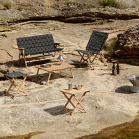 Outdoor Market sammenleggbar stol, svart/beige