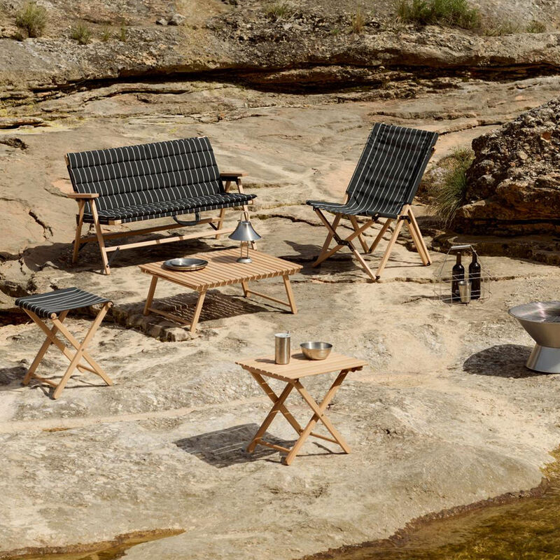 Outdoor Market sammenleggbar stol, svart/beige