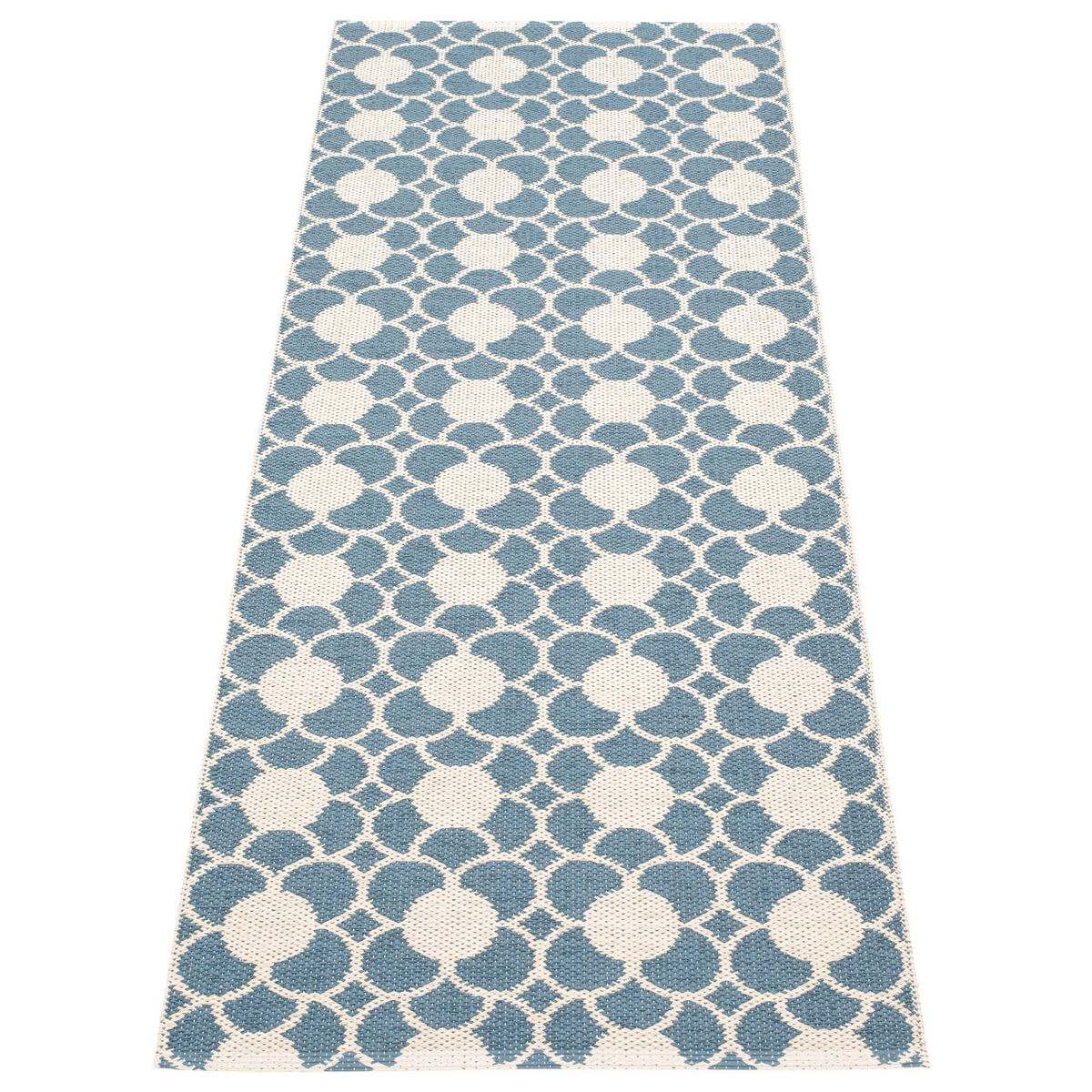 Anya teppe 200 x 70 cm, river blue/vanilla