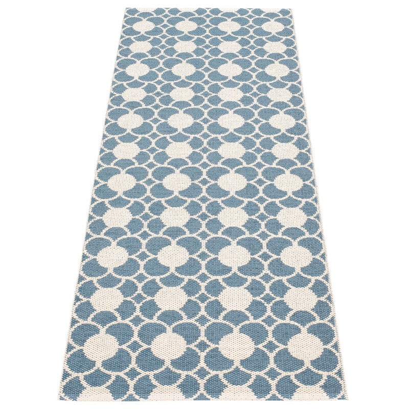 Anya gulvtæppe 200 × 70 cm, river blue/vanilla