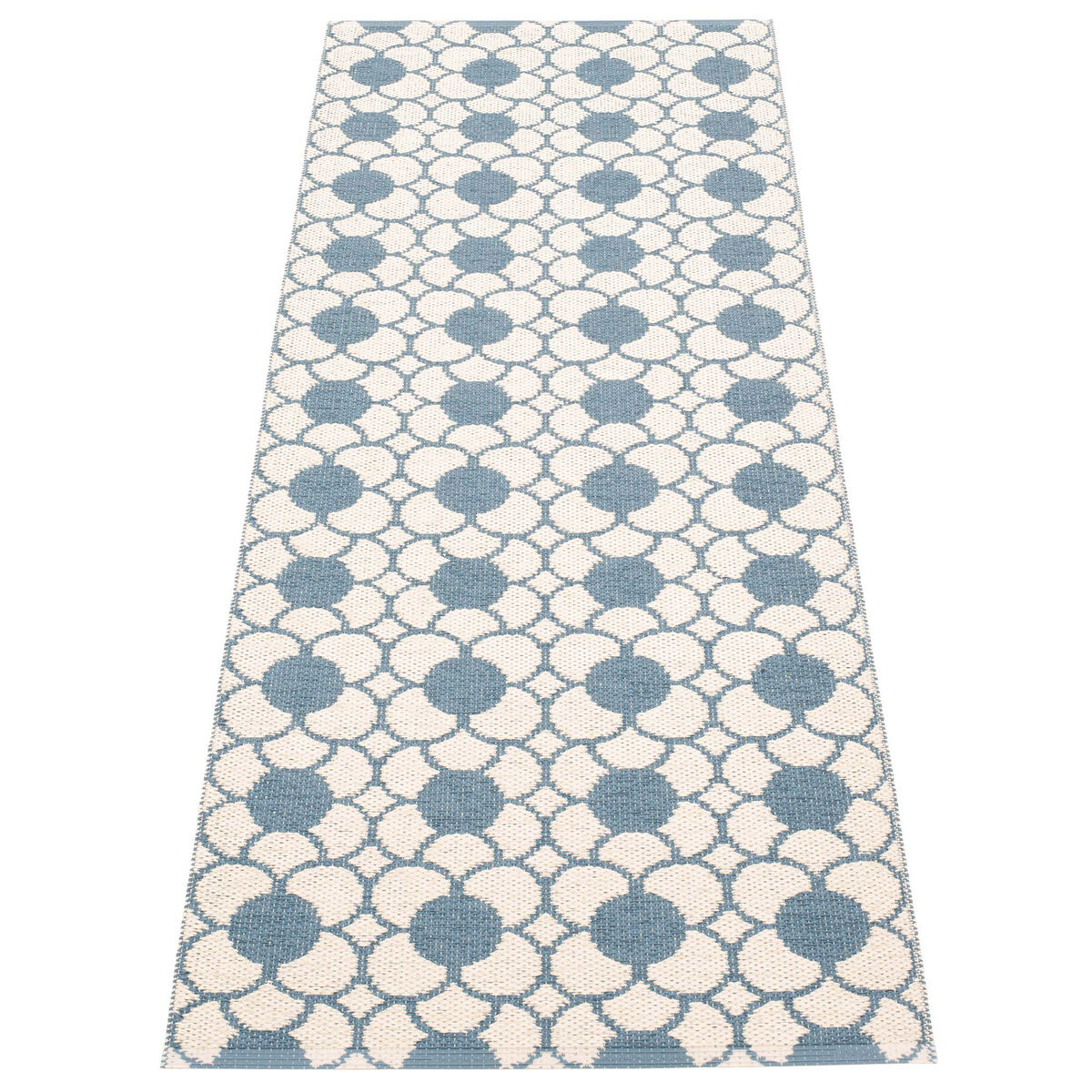 Anya teppe 200 x 70 cm, river blue/vanilla