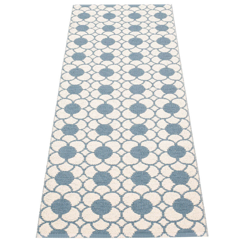 Anya gulvtæppe 200 × 70 cm, river blue/vanilla