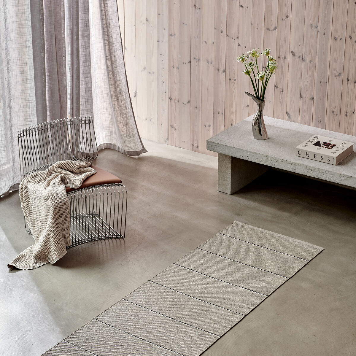 Lea teppe 375 x 70 cm, potato/brown/vanilla
