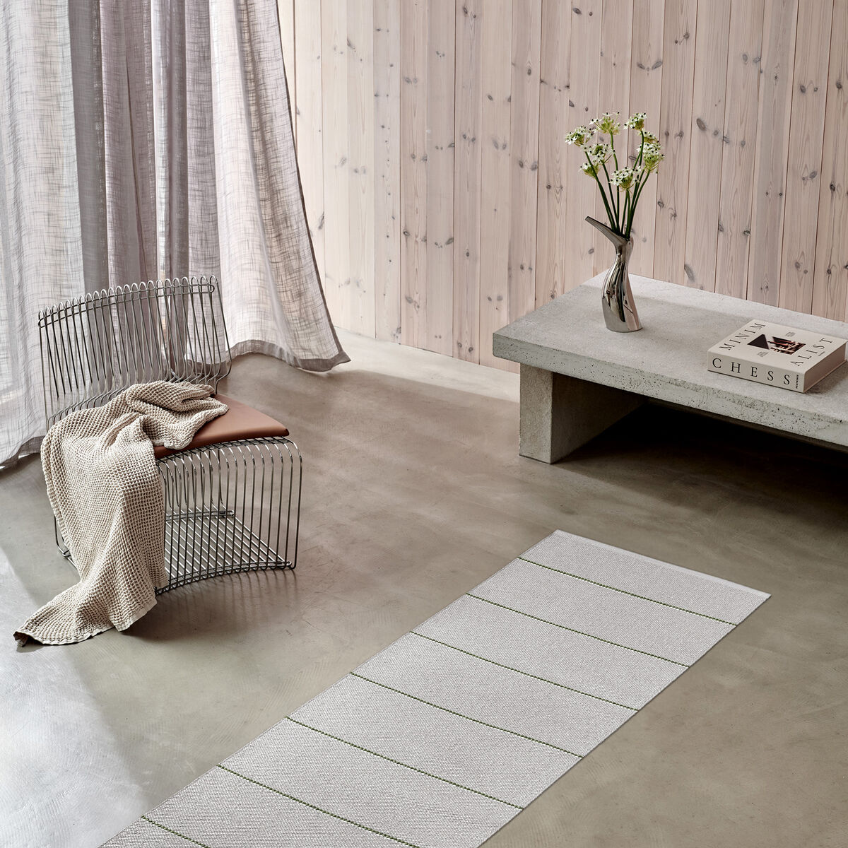 Lea gulvtæppe 375 × 70 cm, linen/pine/vanilla