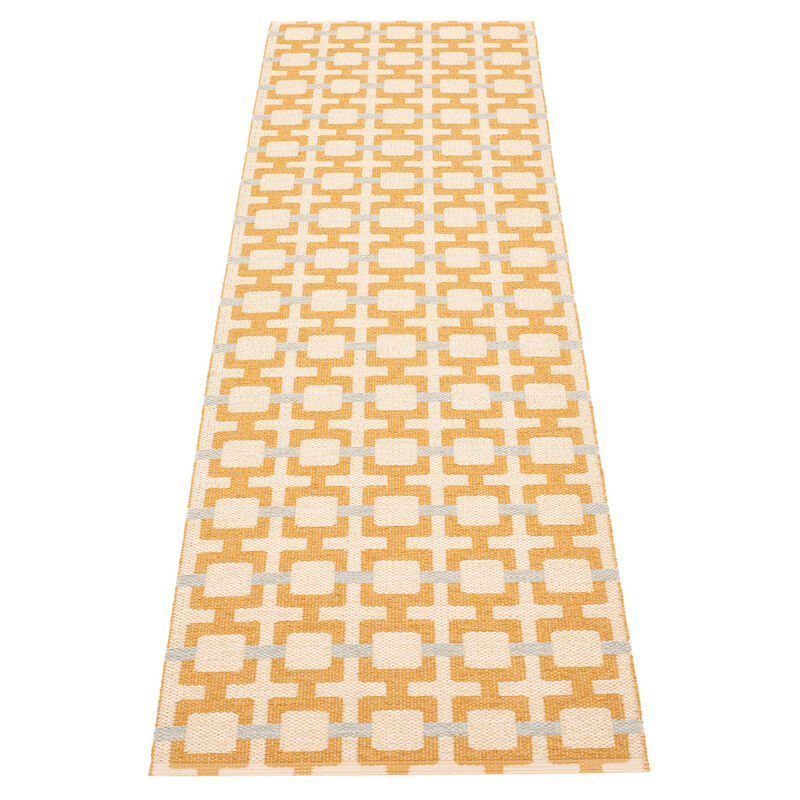 Tom gulvtæppe 240 x 70 cm, ochre/cream/sage