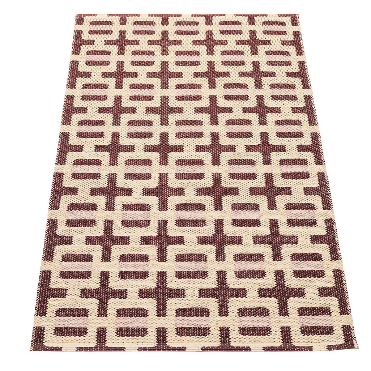 Tom gulvtæppe 120 x 70 cm, burgundy/cream/rose