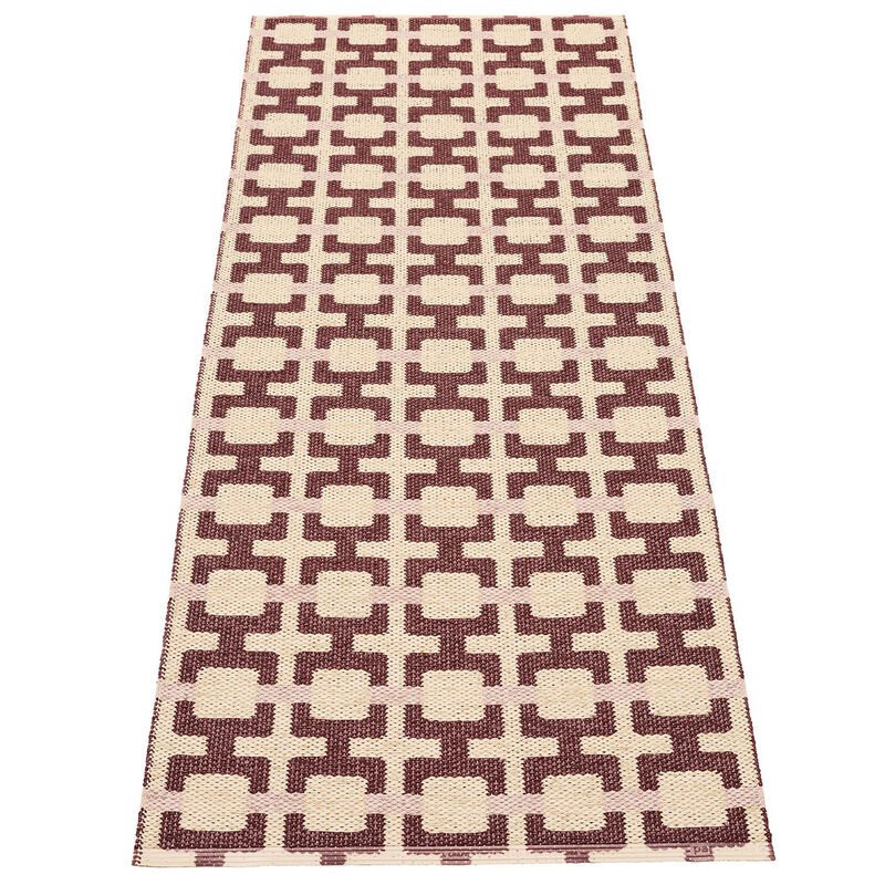 Tom gulvtæppe 180 x 70 cm, burgundy/cream/rose