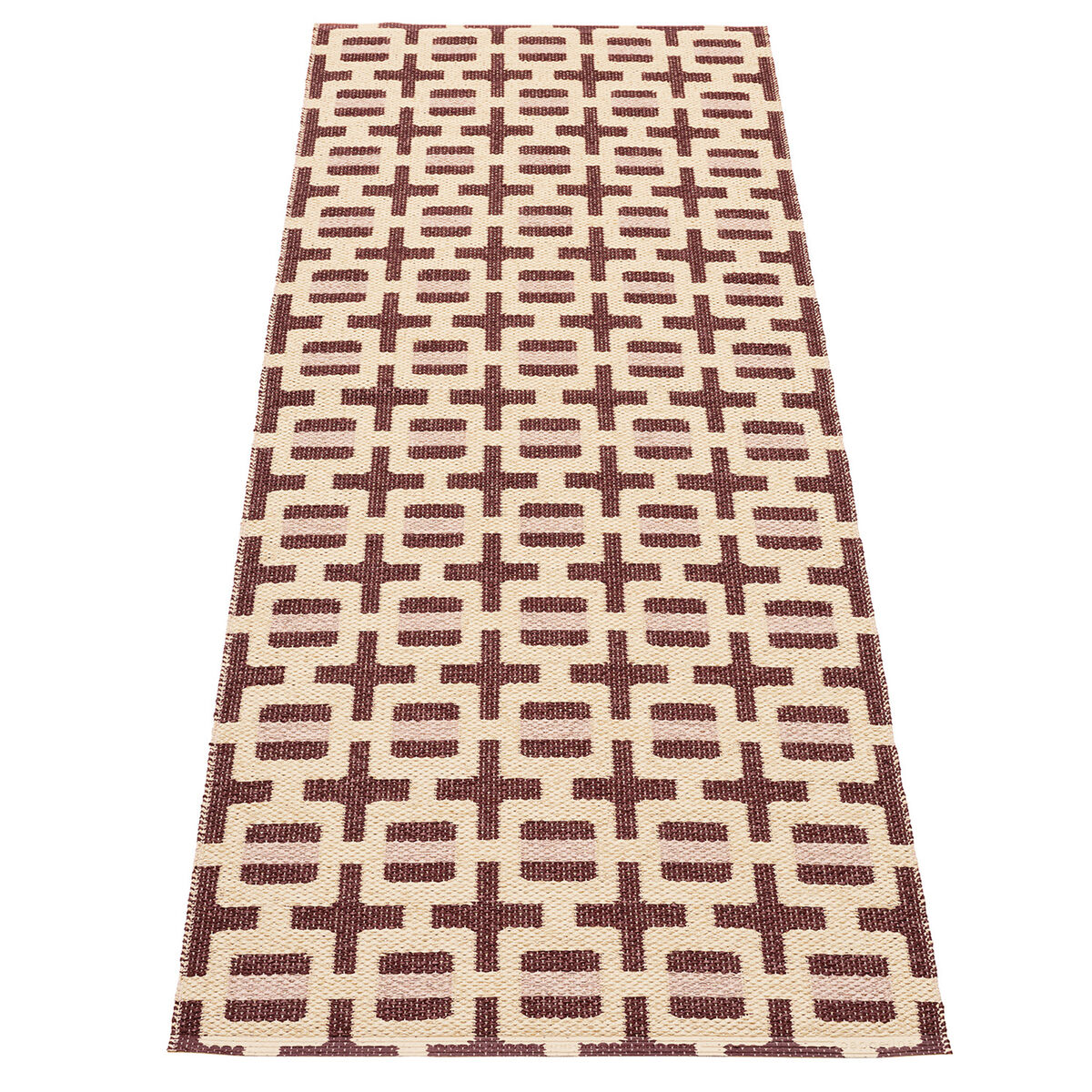 Tom gulvtæppe 180 x 70 cm, burgundy/cream/rose