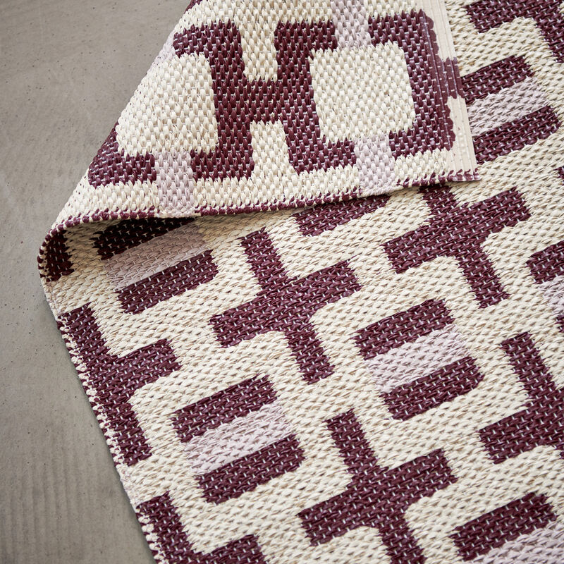 Tom gulvtæppe 180 x 70 cm, burgundy/cream/rose