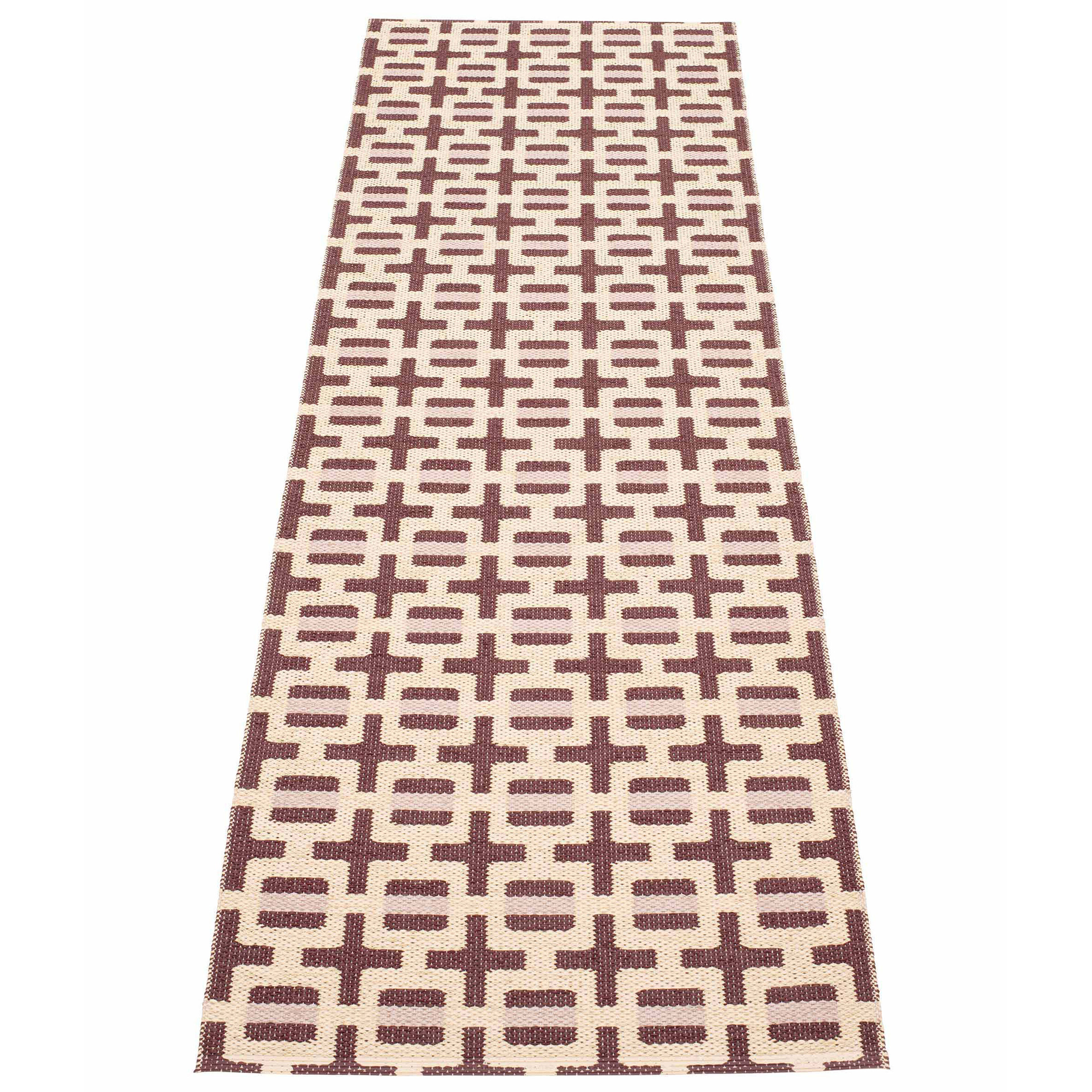 Tom gulvtæppe 240 x 70 cm, burgundy/cream/rose