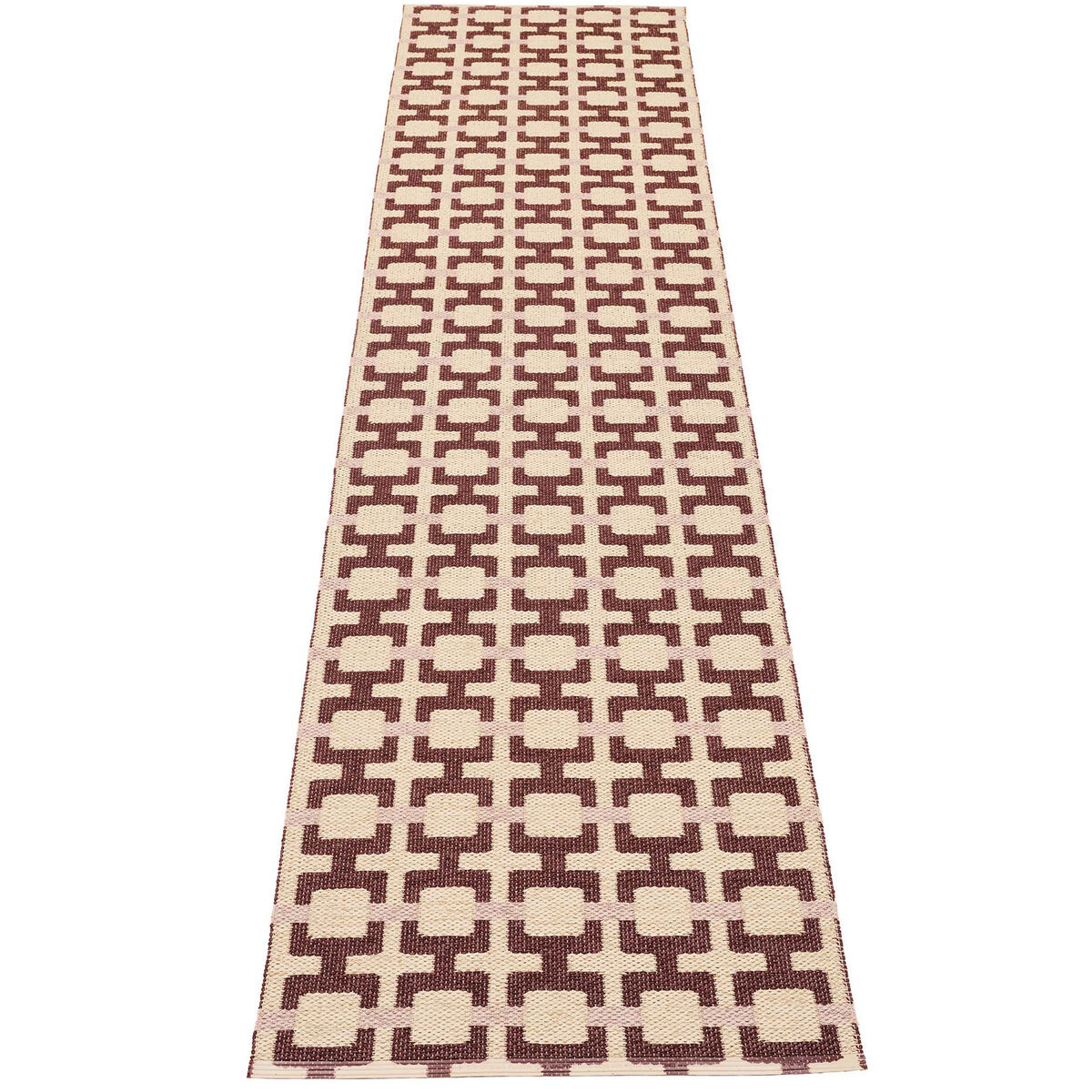 Tom gulvtæppe 300 x 70 cm, burgundy/cream/rose