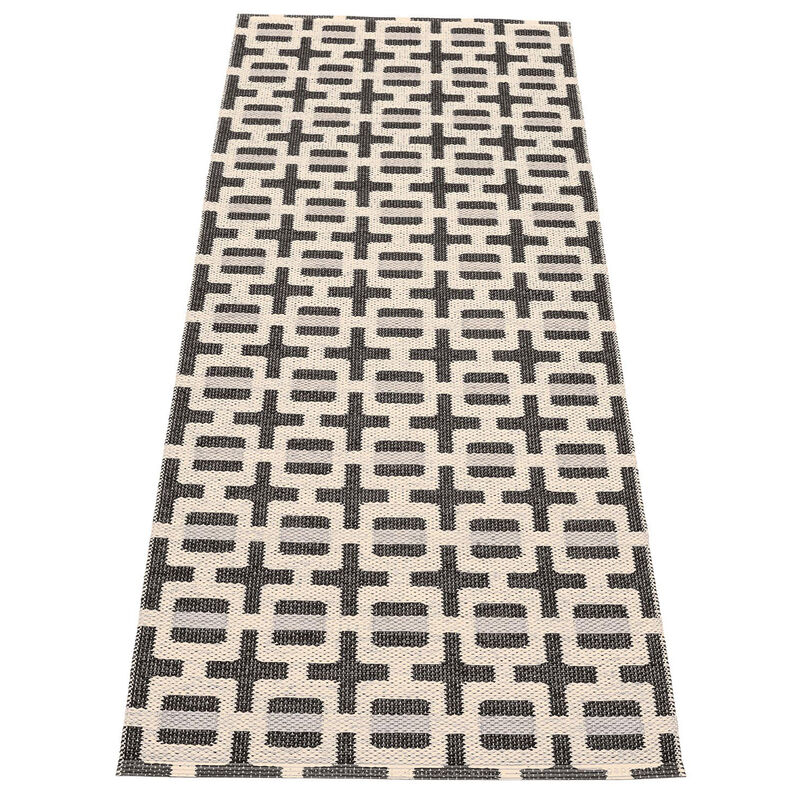 Tom gulvtæppe 180 x 70 cm, black/cream/grey