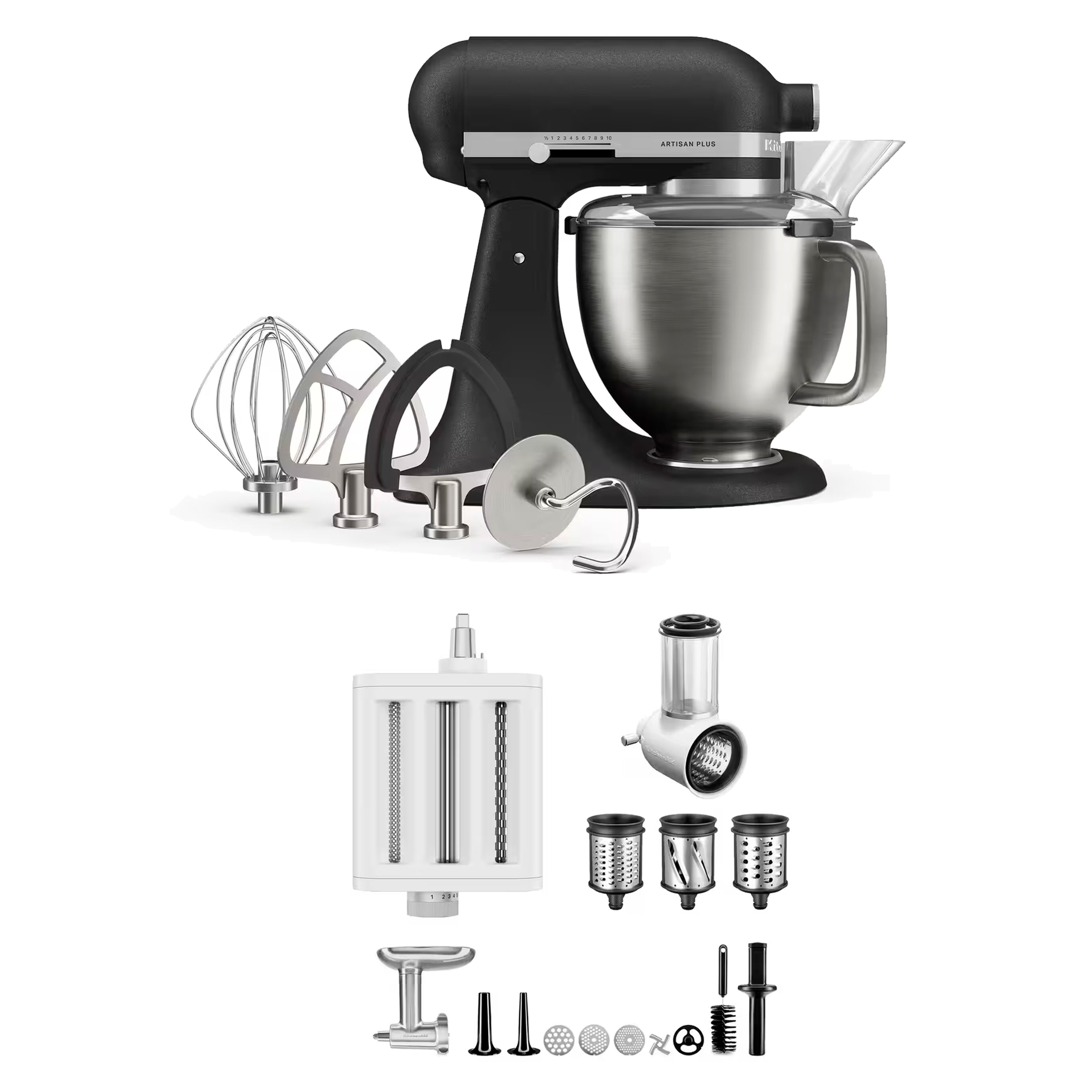 Artisan Plus köksmaskin med tillbehörspaket 4,7 liter, cast iron black