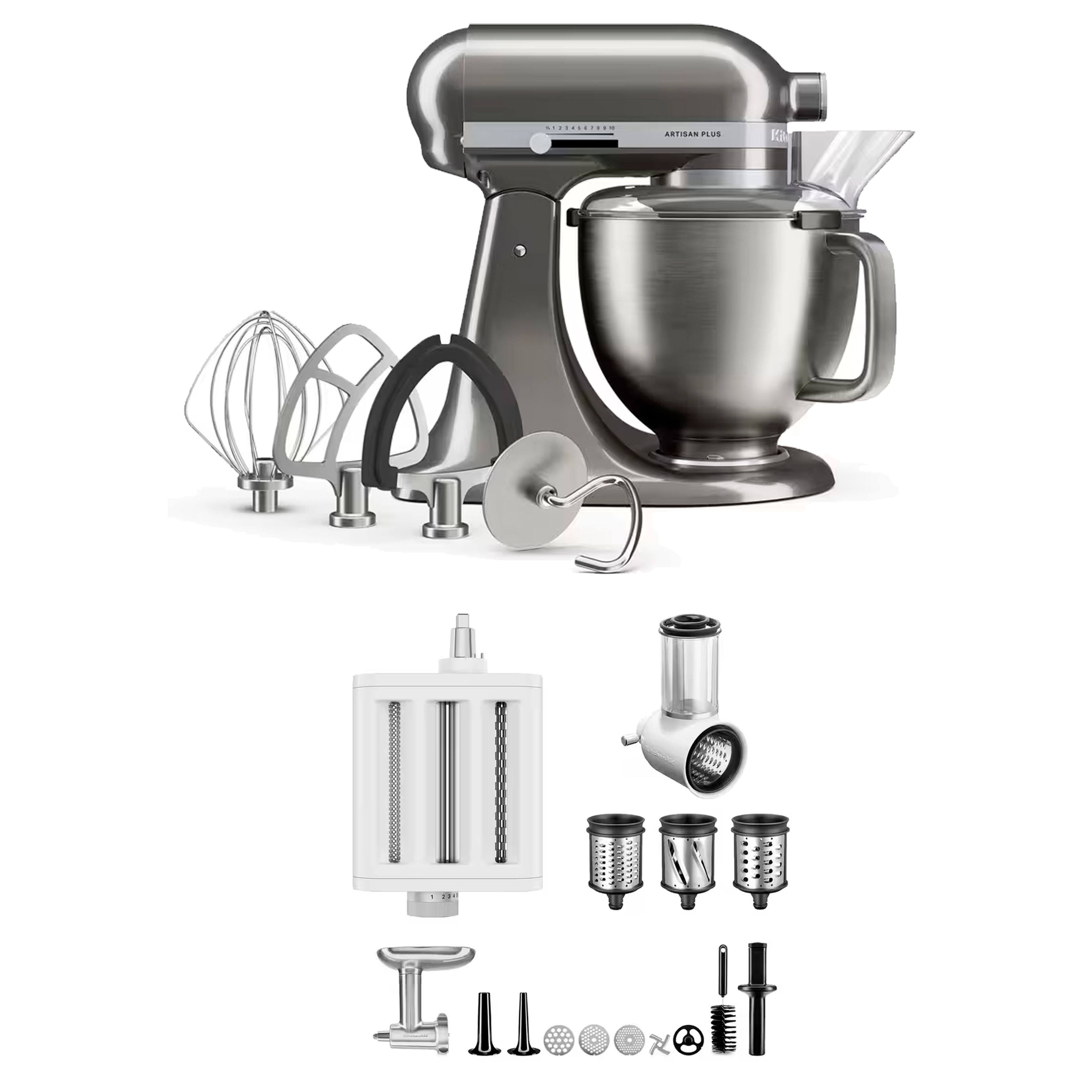 Artisan Plus köksmaskin med tillbehörspaket 4,7 liter, medallion silver