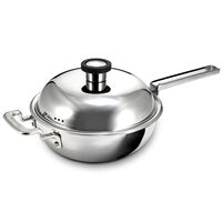 Robert Welch 316-sarjan wokkipannu 22 cm kannella, ruostumatonta terästä
