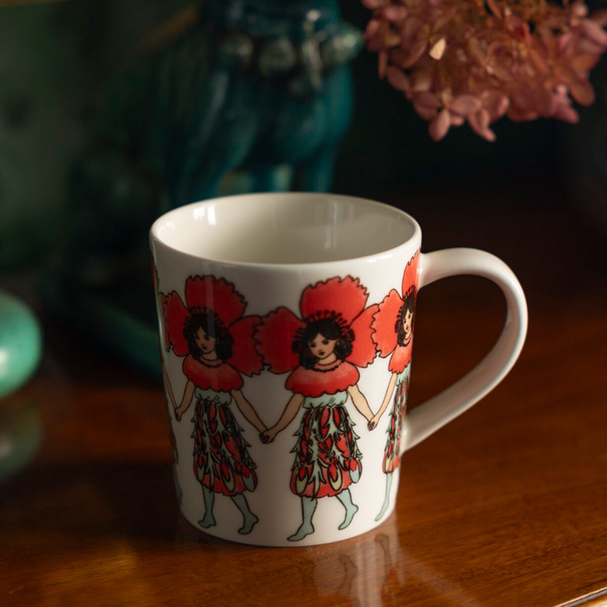Elsa Beskow krus med hank 40 cl, poppy