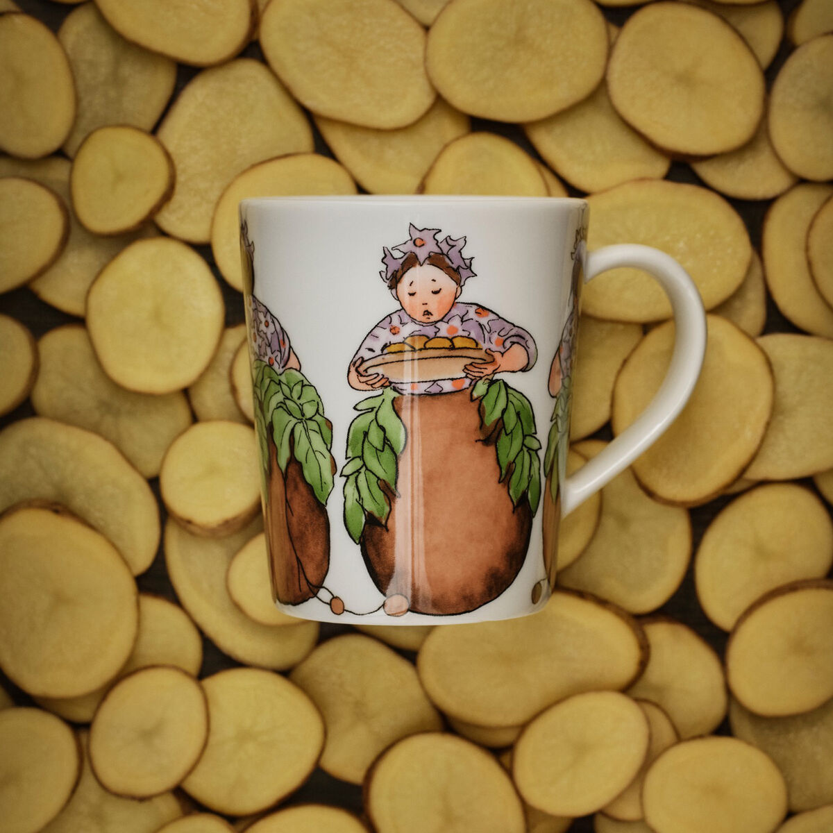 Elsa Beskow krus med hank 28 cl, mrs. potato