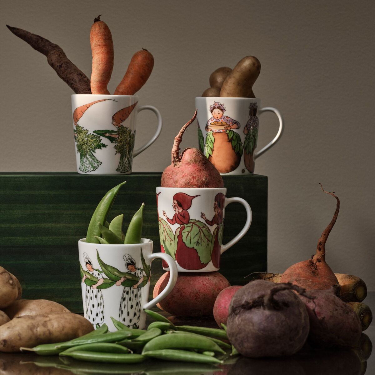 Elsa Beskow krus med hank 28 cl, mrs. potato
