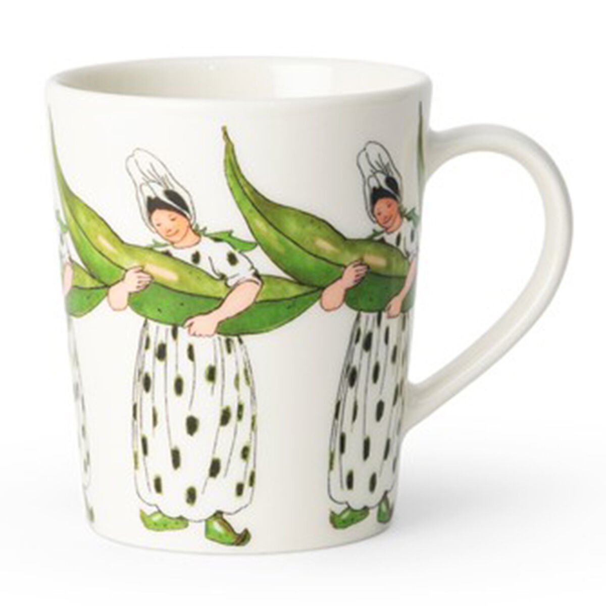 Elsa Beskow krus med hank 28 cl, mrs. broad bean