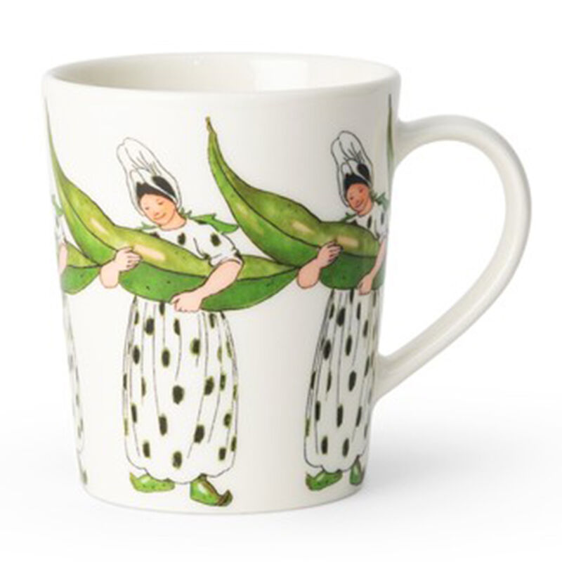 Elsa Beskow kahvallinen muki 280 ml, Mrs Broad Bean