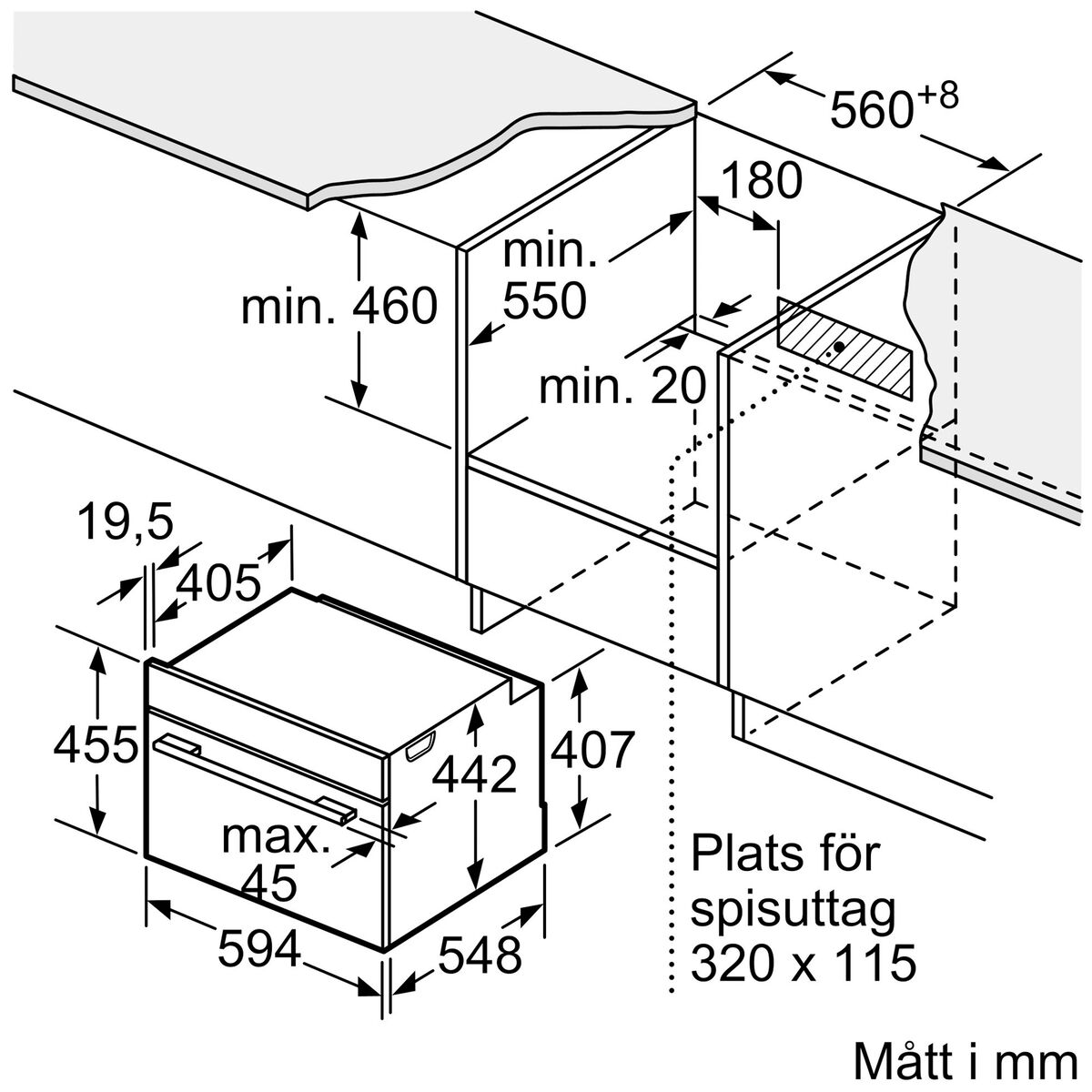 CMG7241B1 Serie 8 kombiugn 60 × 45 cm, svart