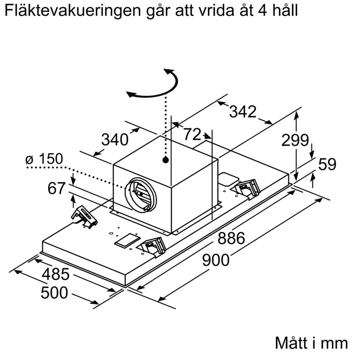 DRC97AQ50 Serie 6 takfläkt 90 cm, rostfritt stål