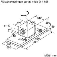 DRC97AQ50 Serie 6 takfläkt 90 cm, rostfritt stål