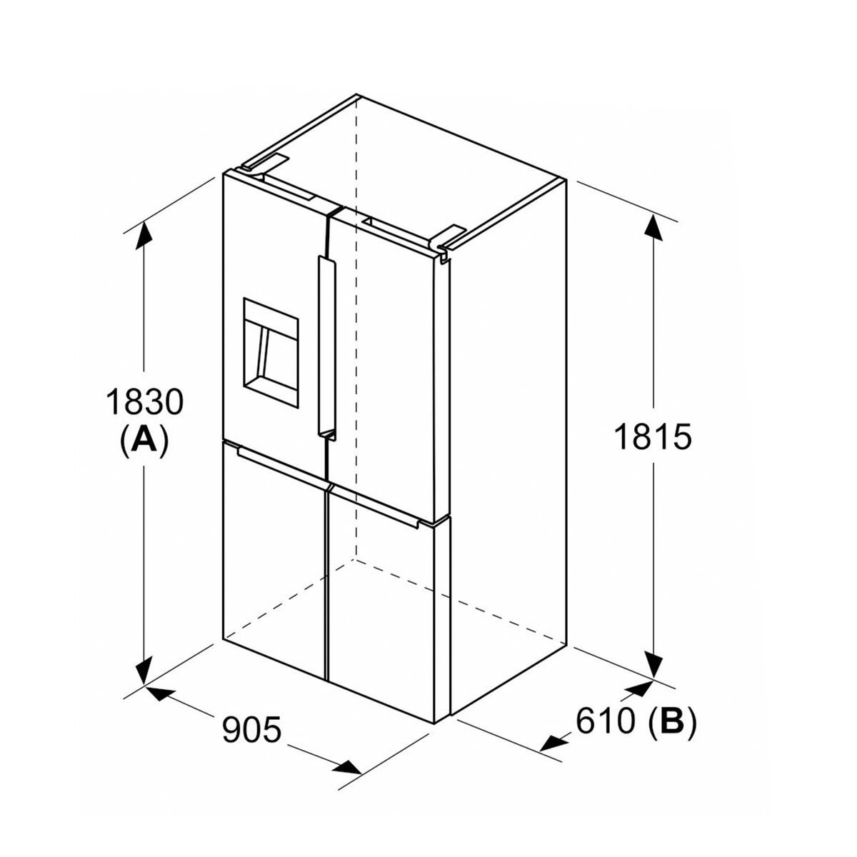 KFI96AXEA Serie 6 fritstående kombiskab 183 × 90,5 cm, antracit