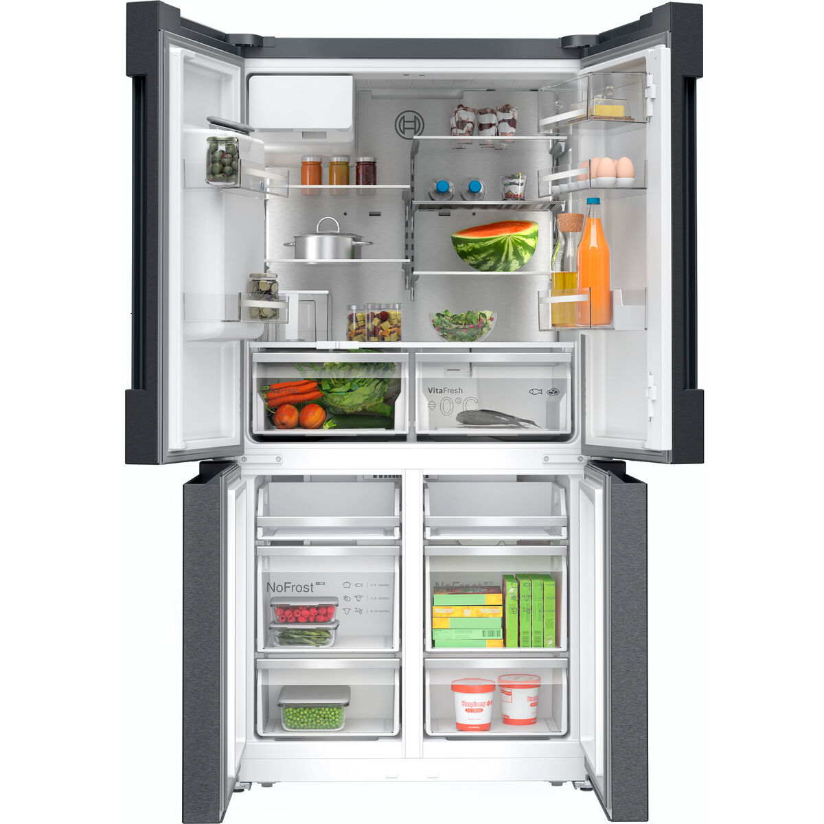 KFI96AXEA Serie 6 fritstående kombiskab 183 × 90,5 cm, antracit