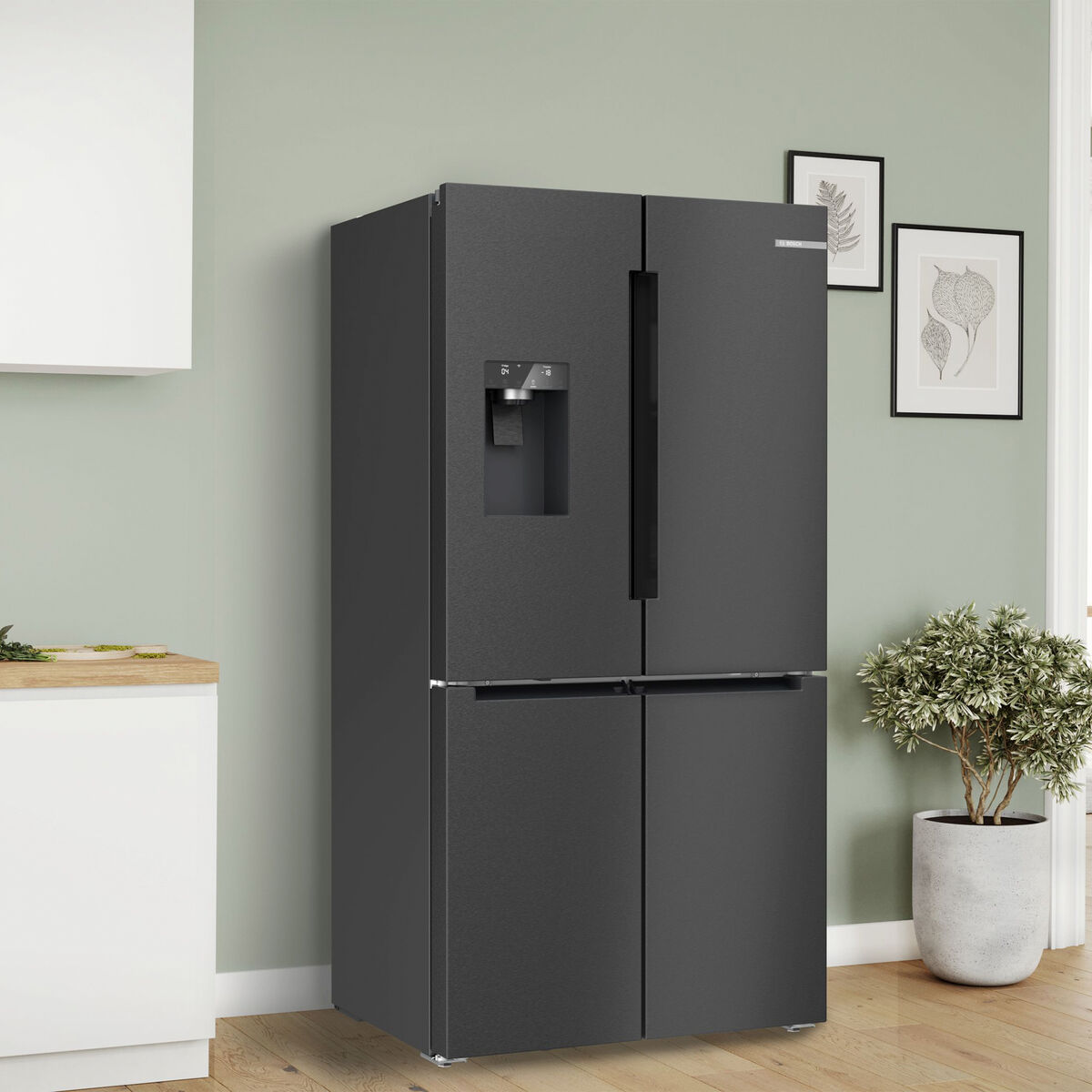 KFI96AXEA Serie 6 fritstående kombiskab 183 × 90,5 cm, antracit