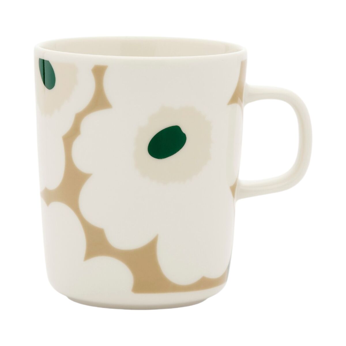 Marimekko Unikko Oiva krus 25 cl, hvid/beige/sand/mørkegrøn