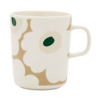 Marimekko Unikko Oiva krus 25 cl, hvid/beige/sand/mørkegrøn