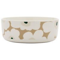 Oiva Unikko serveringsskål 1,5 l, hvid/beige/sand/mørkegrøn