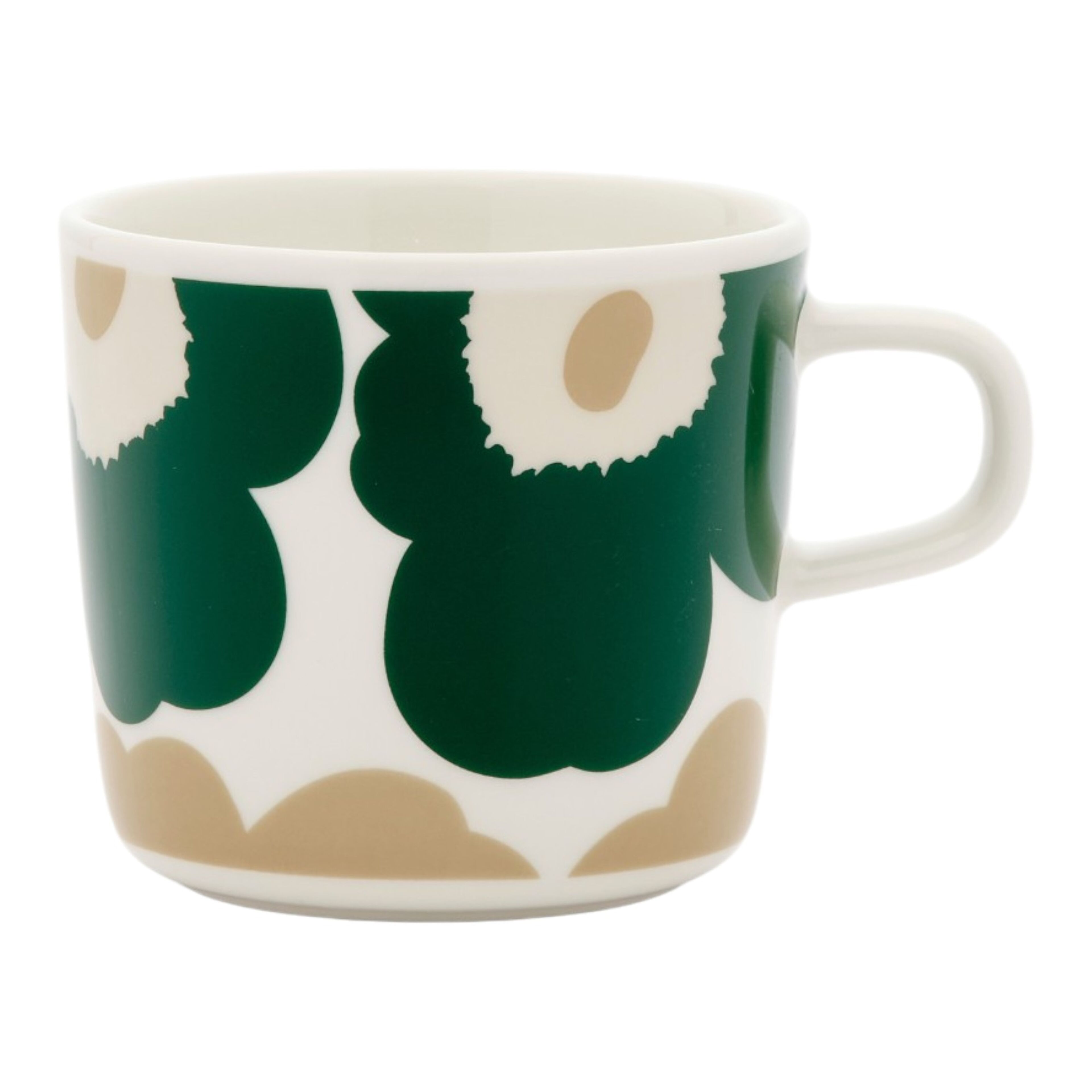 Marimekko Oiva Unikko kaffekop 2 dl, grøn/beige/sand
