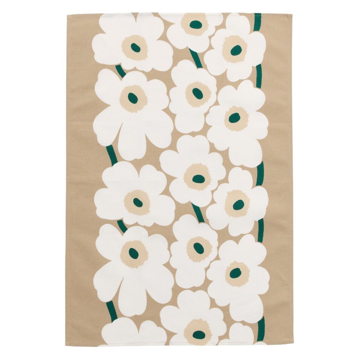 Unikko kjøkkenhåndkle 47 × 70 cm, sand/hvit/høy/smaragd