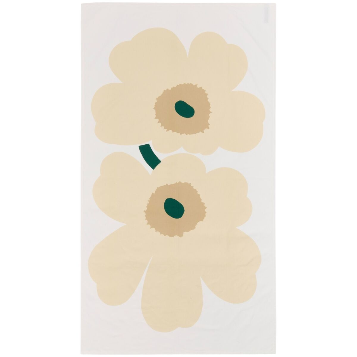Marimekko Anniversary Unikko dug 135 × 250 cm, hvid/strågul/sand/smaragd