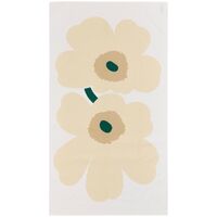 Marimekko Anniversary Unikko dug 135 × 250 cm, hvid/strågul/sand/smaragd