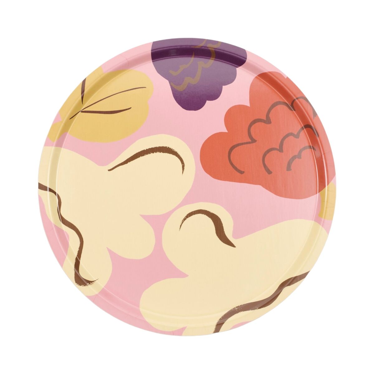 Marimekko Kukasta kukkaan bakke 46 cm, rosa/naturhvid/terracotta/blomme