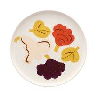 Kukasta Kukkaan Oiva småtallerken 20 cm, hvid/vanilje/terracotta/blomme