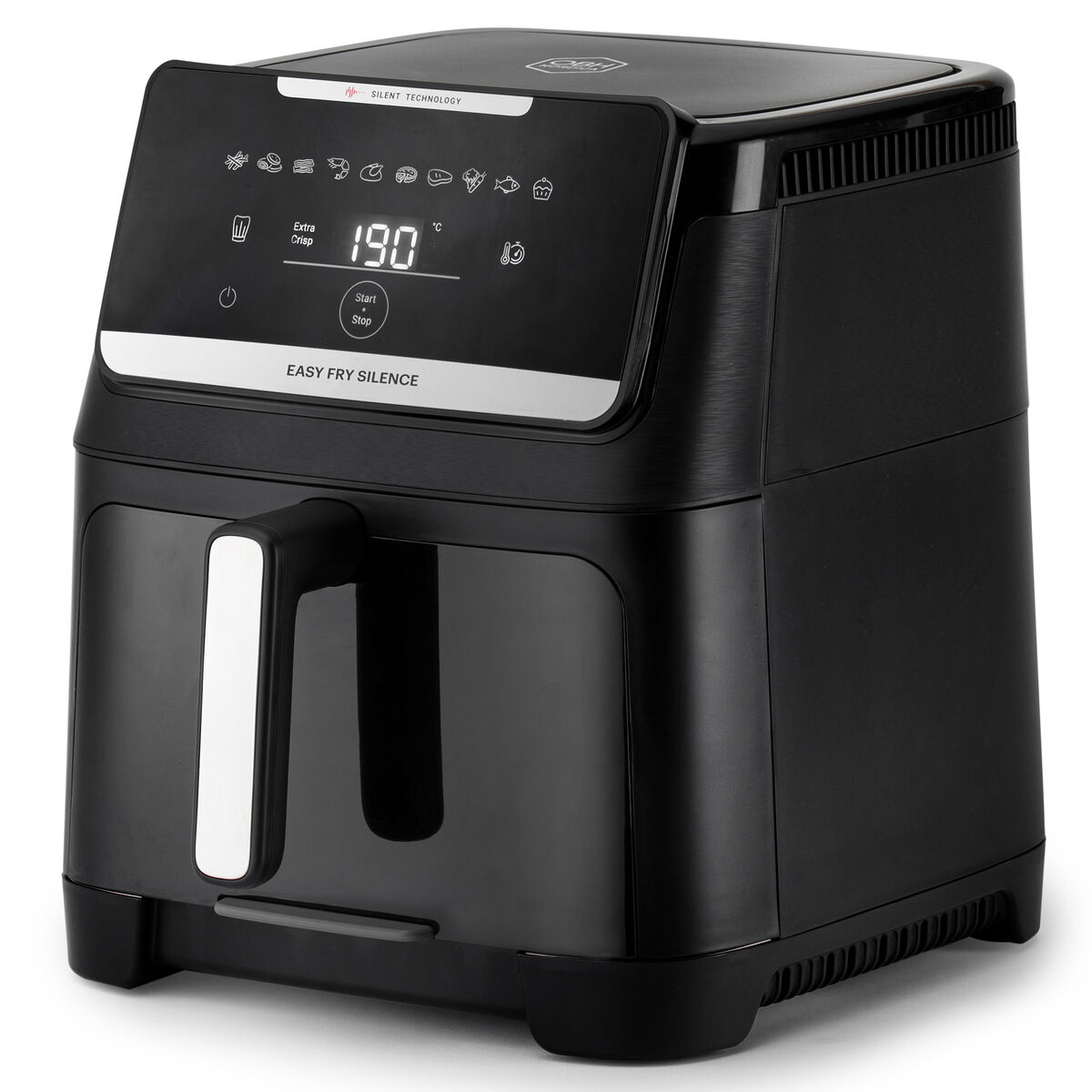 Easy Fry Silence Vision airfryer 7 liter, svart