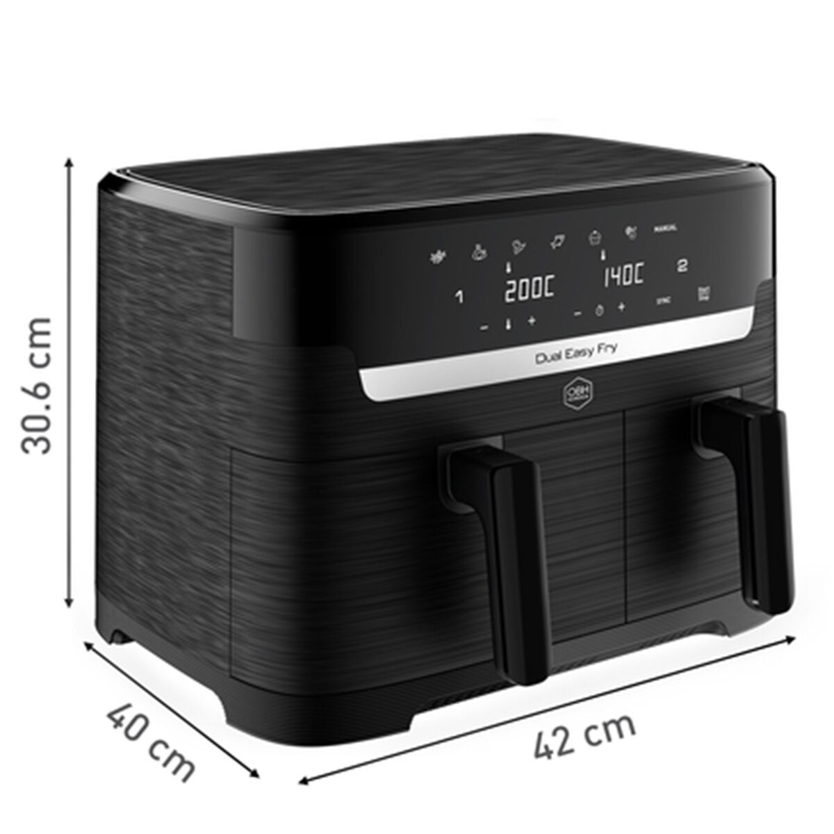 Easy Fry Dual airfryer 8,3 l, sort