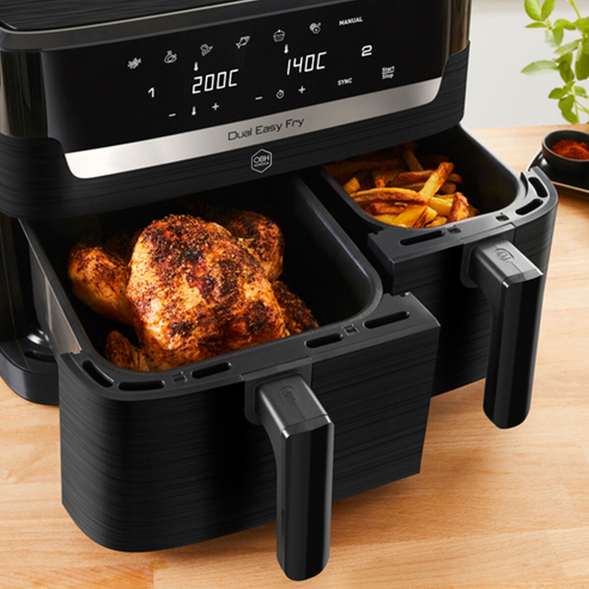 Easy Fry Dual airfryer 8,3 l, sort