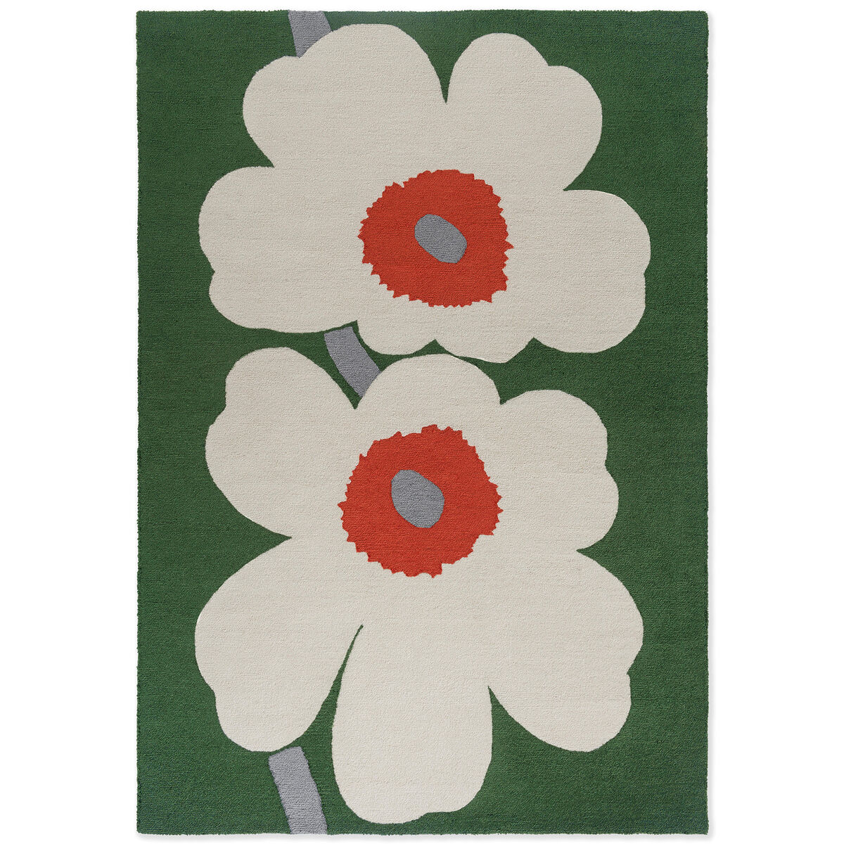 Marimekko Unikko 60th Anniversary utomhusmatta 250x350 cm, grön