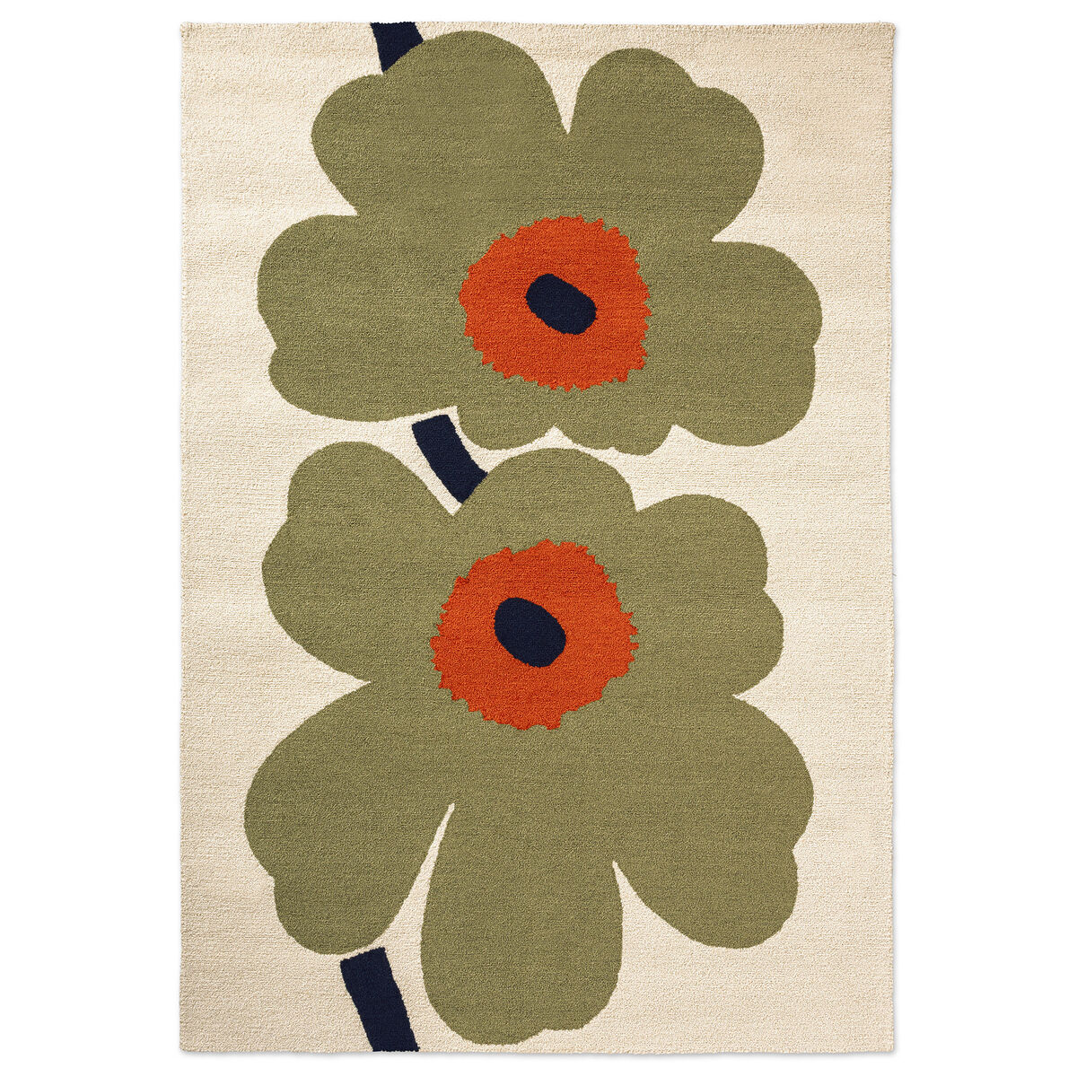 Marimekko Unikko 60-års jubilæums udendørstæppe 160 x 230 cm, støvet grøn