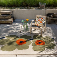 Marimekko Unikko 60-års jubilæums udendørstæppe 160 x 230 cm, støvet grøn