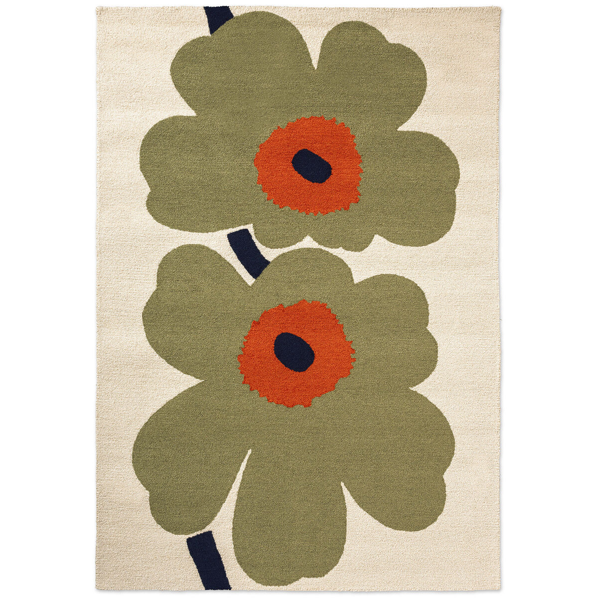 Marimekko Unikko 60-års jubilæums udendørs tæppe 200 x 280 cm, støvet grøn